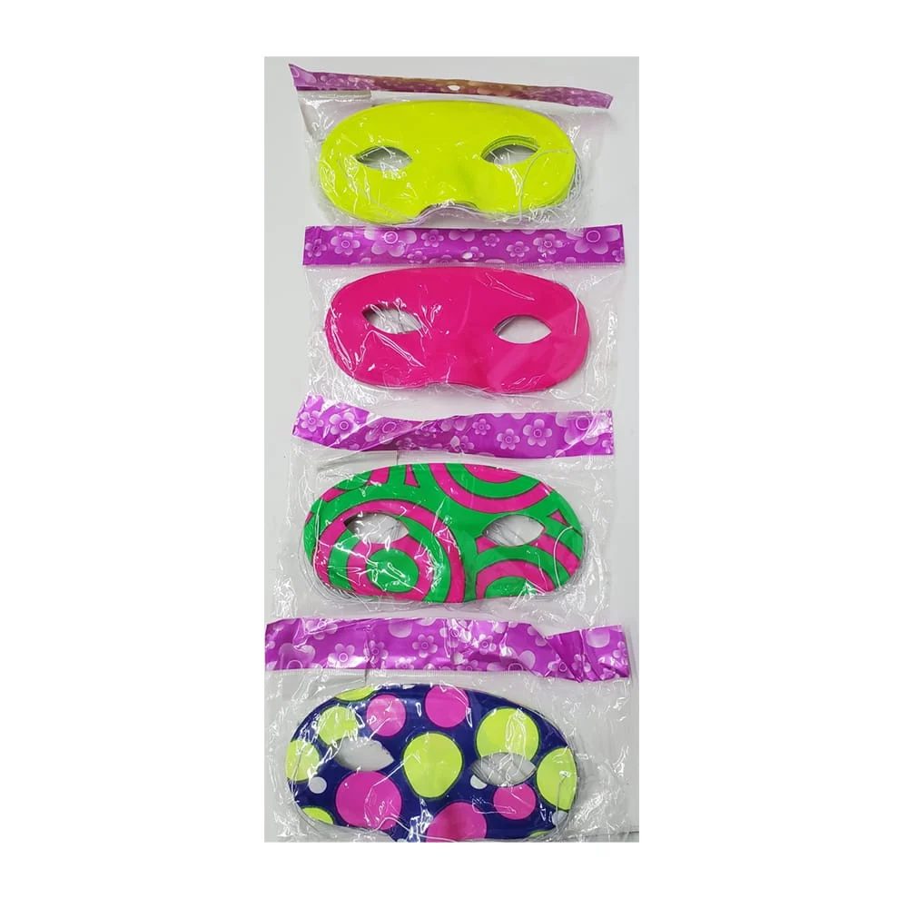 Paquete con 12 antifaz/mascara para fiesta con elástico de color neón, variedad de colores / by-ld05a