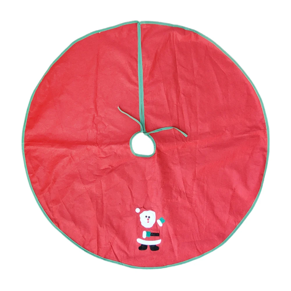 1pza Pie de árbol navideño redondo de tela con diseño de santa claus, variedad de diseños / bt-s2040