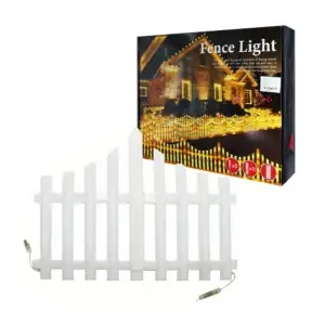 Cerca con luces cálidas para decoración de jardín fence light + panel…