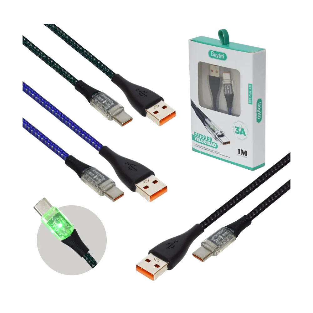 Cable 1m tipo usb + tipo c de carga y transferencia de datos 3a / 642413