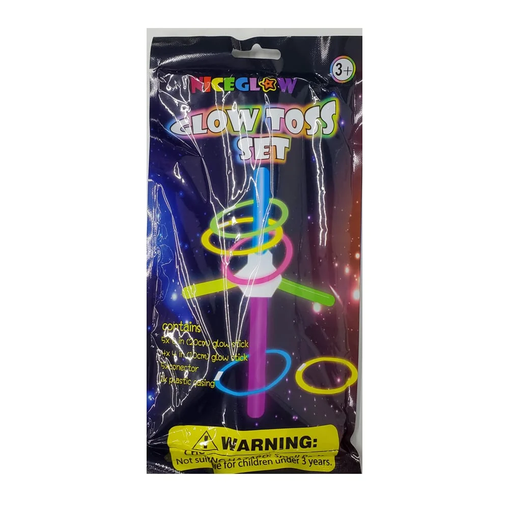 Paquete con 15 piezas plegables para juego de fiesta con barras de luz neón glow toss set / bt-ygb23