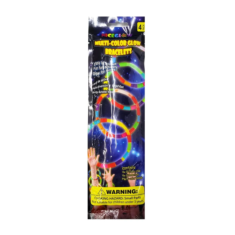 Paquete con 1 brazalete plegable multicolor neón para fiesta multi-color glow bracelets, variedad de colores / bt-ygb24