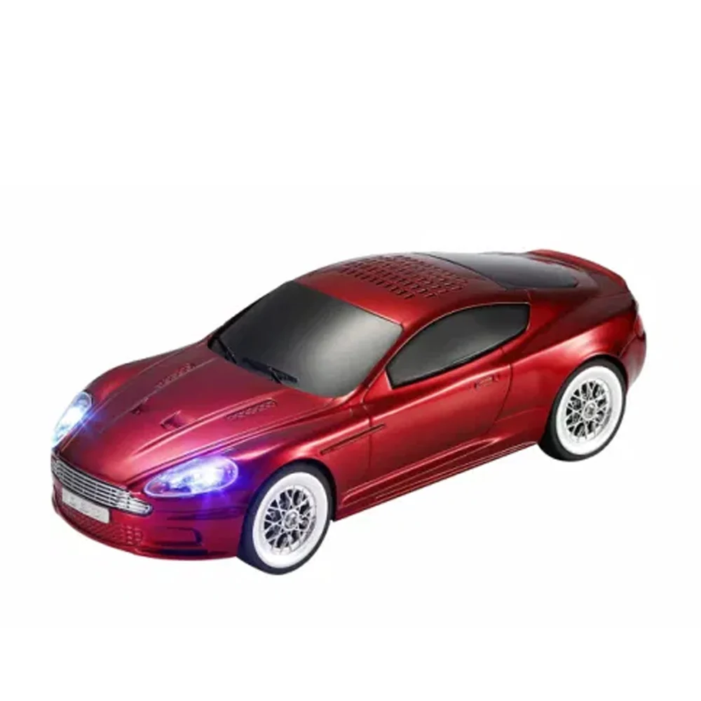 1pza Bocina inalámbrica con diseño de automóvil / carro deportivo, con iluminación y puertos de carga, variedad de colores metálicos / hl-bt066