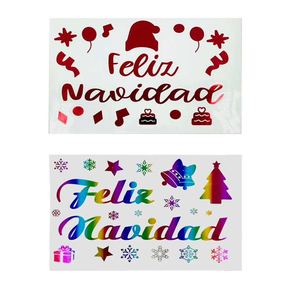 Paquete con 20 planillas de calcomanías navideñas con leyenda feliz navidad, variedad de modelos / bt-2277