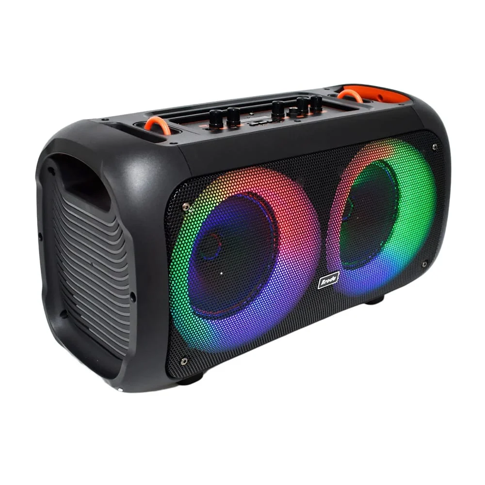 Bocina bluetooth brodu de 6.5x2 pulgadas con micrófono, luz y ranuras para usb y micro sd / bts-1709