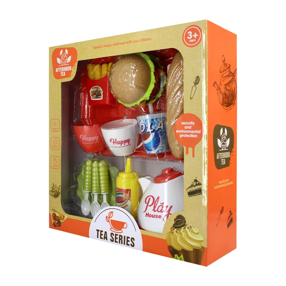 Set de cocina con alimentos y accesorios de juguete / tea series