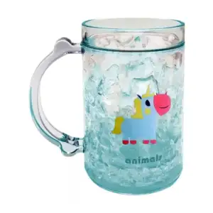 Taza transparente de plástico con efecto tipo roto y estampado de ani…
