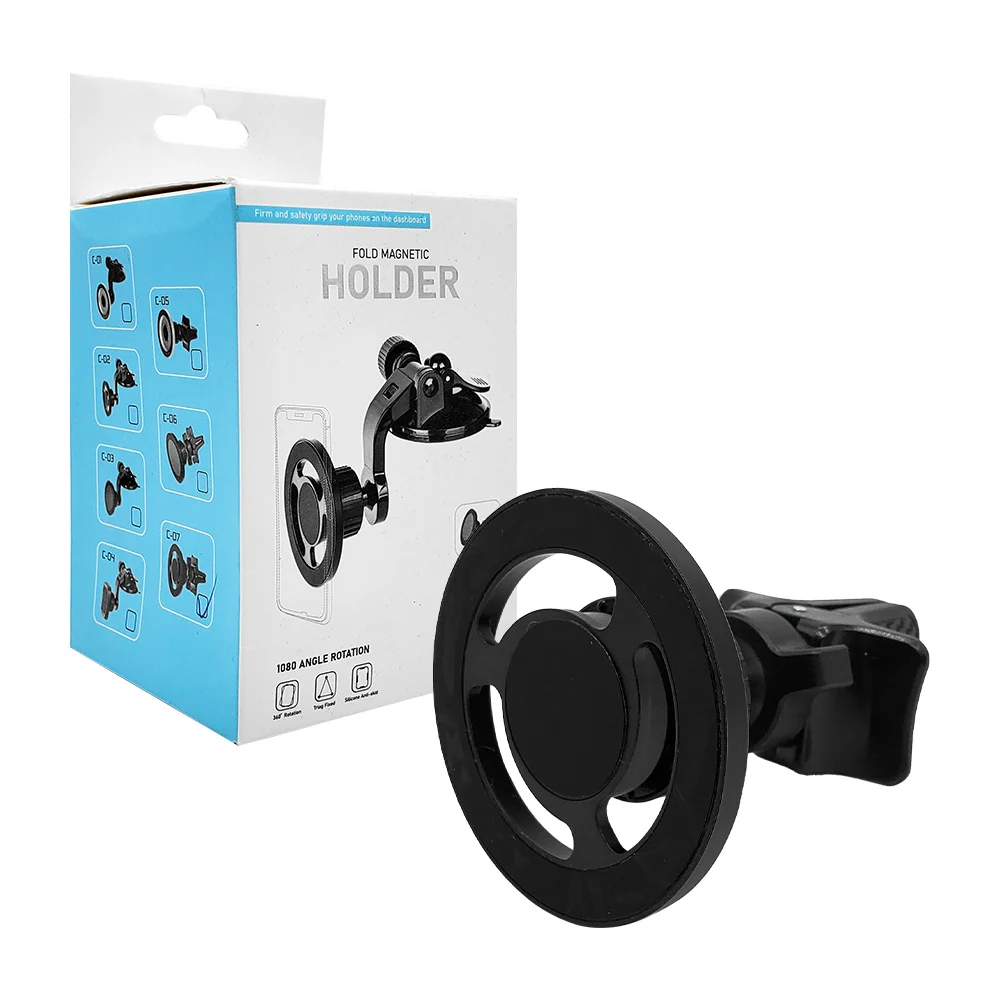 Soporte magnético plegable de carro automóvil para teléfono celular con pinza ajustable / fold magnetic holder