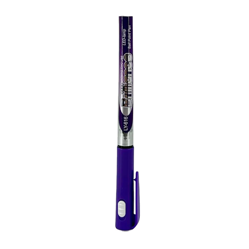 1pza Pluma bolígrafo de punta fina 0.5mm con lámpara, variedad de colores / brilliance / ly-616