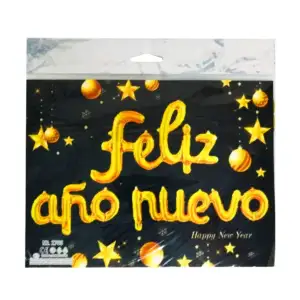 Set de globos metálicos con la leyenda feliz año nuevo, variedad de c…