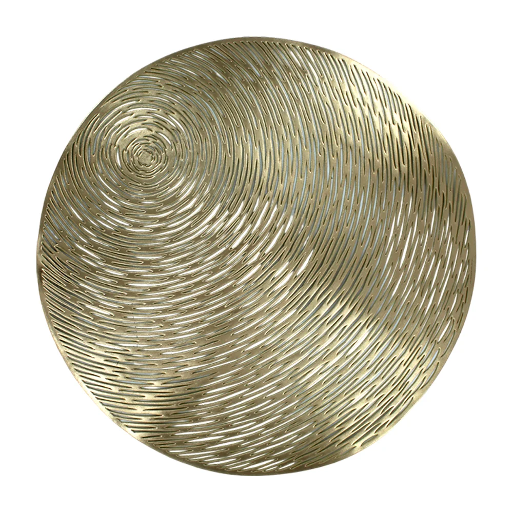 Paquete de 12 manteles circulares individuales con diseño perforado y en color dorado, 40cm / c001