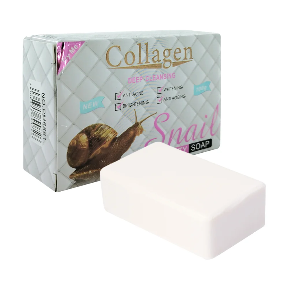 1pza Jabón pequeño de colágeno natural y baba de caracol para el cuidado de la piel, variedad de usos / 100g / collagen snail / pm6861-ac