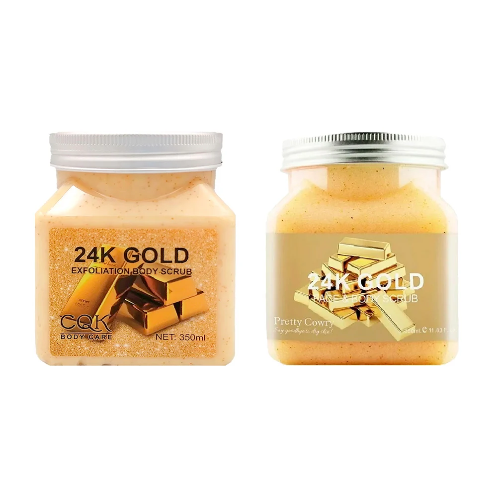 Exfoliante corporal cqk con extracto de oro 24k, 350ml / 24k gold / exfoliation body scrub / c108 / cqk-1905
