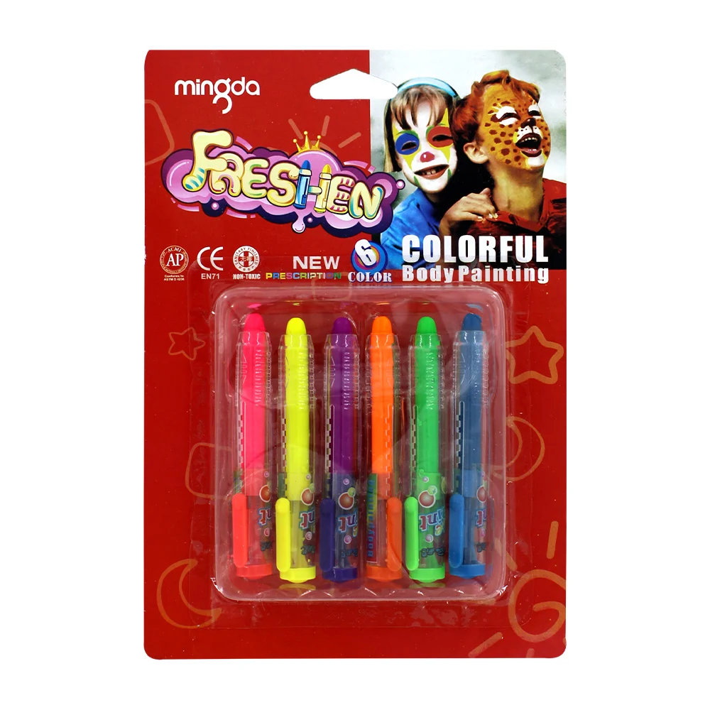 Paquete de 6 lapices de colores para pintar caras / md-301a / c203-360