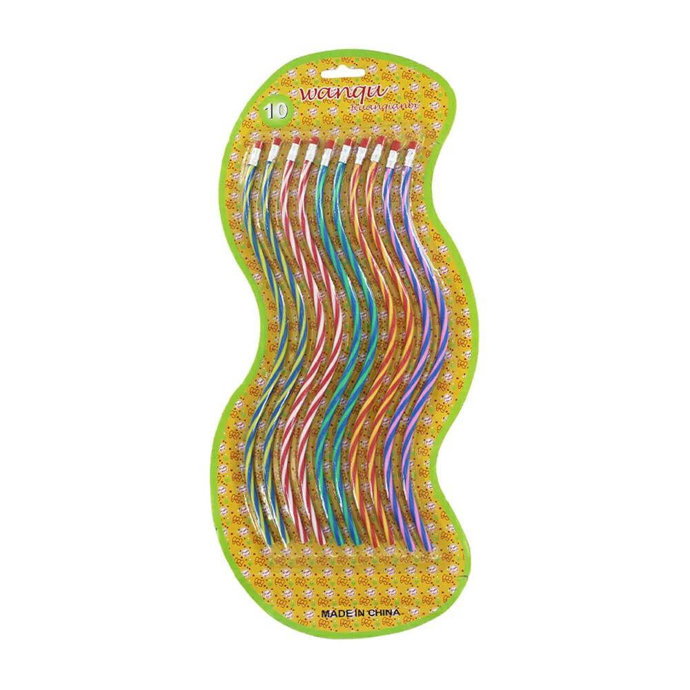 Blíster de 10 lápices flexibles con diseño espiral, variedad de colores / c302-310