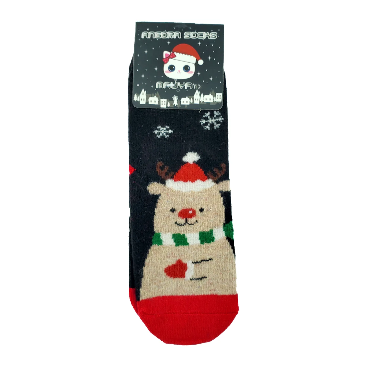 Par de calcetines unitalla afelpados temática navideña mauya mx, variedad de diseños / c308