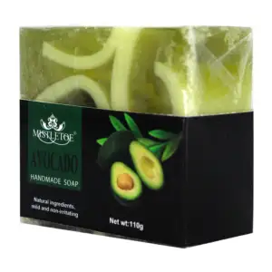 1pza jabón artesanal humectante con estracto de aguacate, 110g / c485