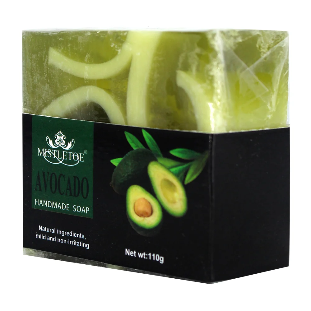 1pza jabón artesanal humectante con estracto de aguacate, 110g / c485