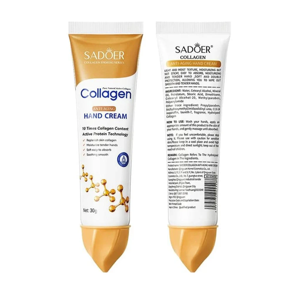 Crema de manos sadoer con colágeno antienvejecimiento 30g / c498