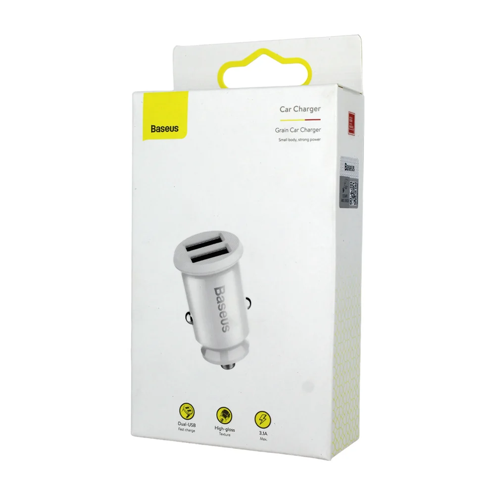 Cargador para coche de carga rápida baseus con 2 puertos usb, variedad de colores / c8-k