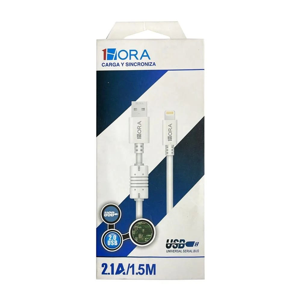Cable usb 1hora con entrada lightning iphone, variedad de colores / cab075-b
