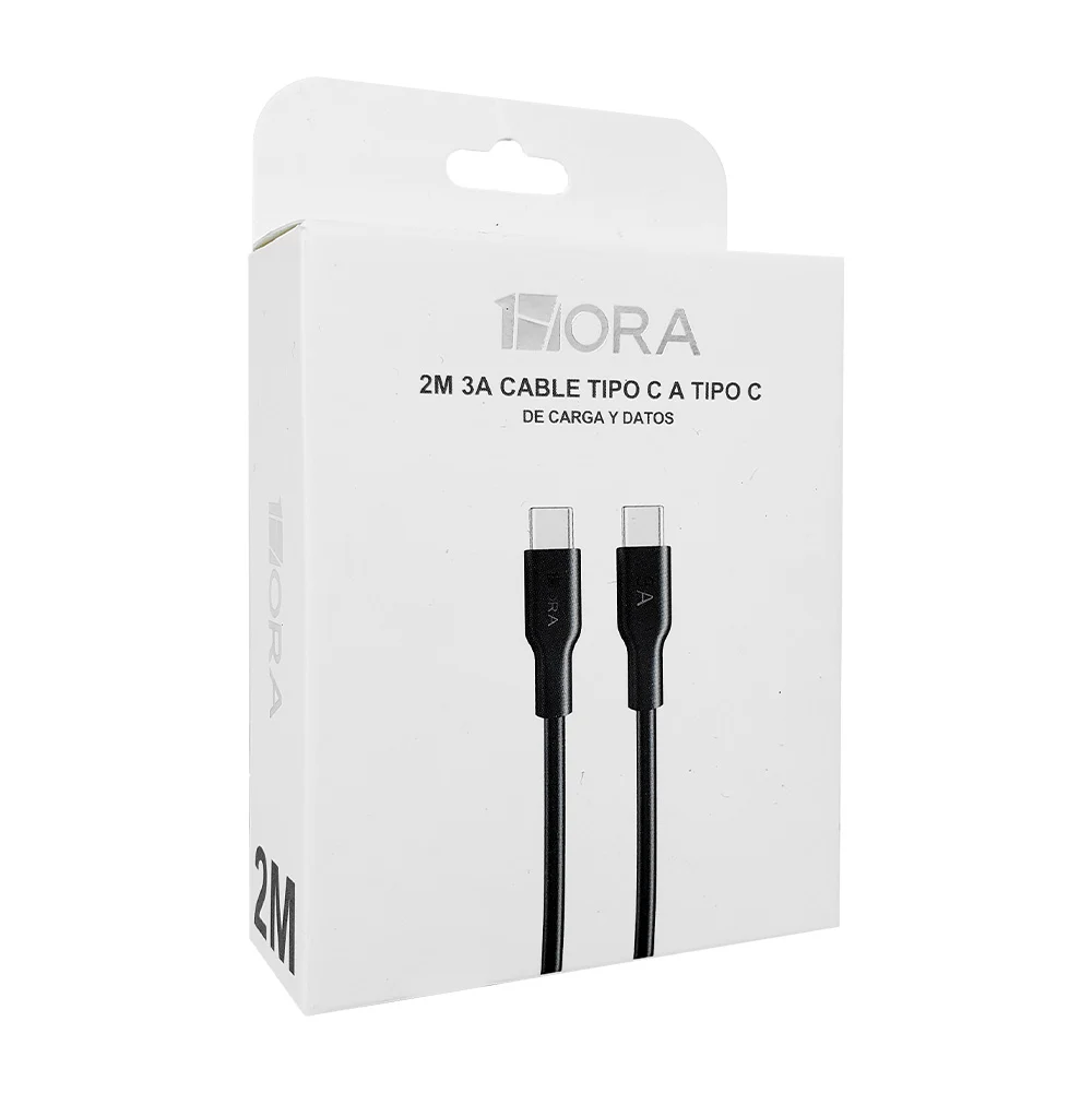 Cable 1hora con entrada tipo c a tipo c de 2 metros para carga de 3a / cab270n
