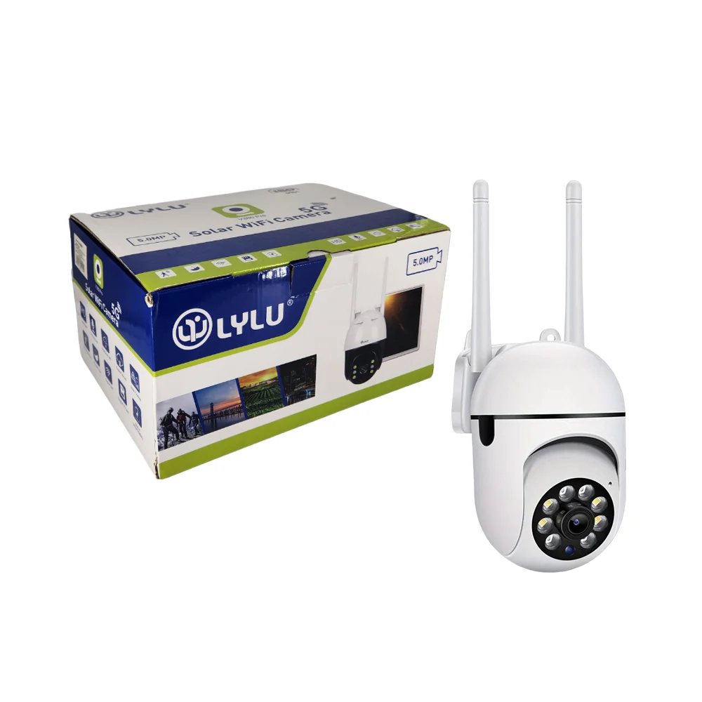 Cámara remota wifi para vigilancia impermeable con resolución de 5.0mp, panel solar y grabación de audio / v380 pro / 9001 / lylu / 11910