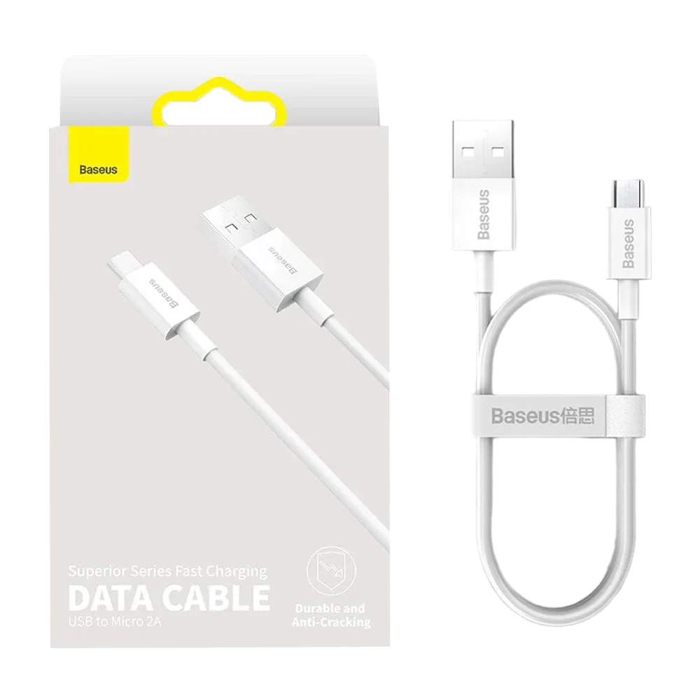 Cable de carga baseus 100cm tipo usb y micro 2a, variedad de colores / camys