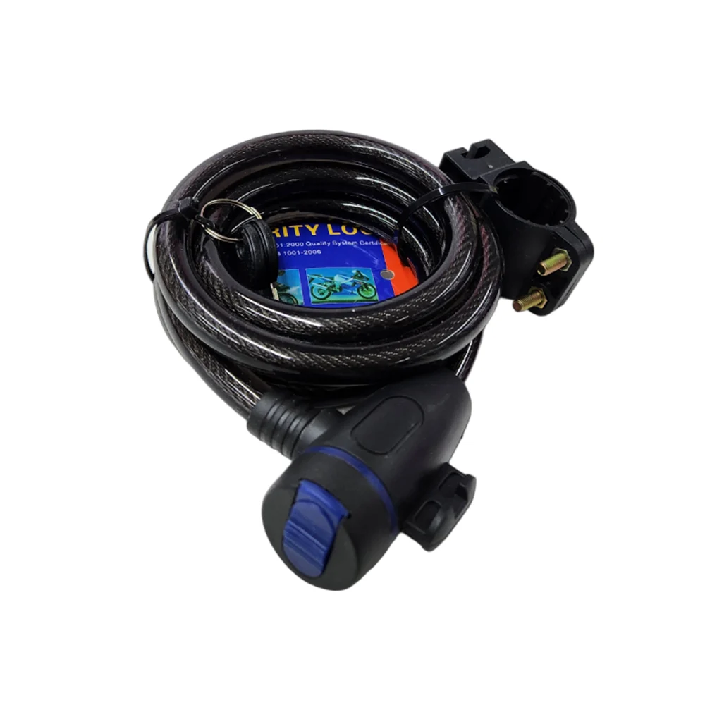 Candado para bicicleta con cadena y un par de llaves / security lock / lock, variedad de colores / 61024