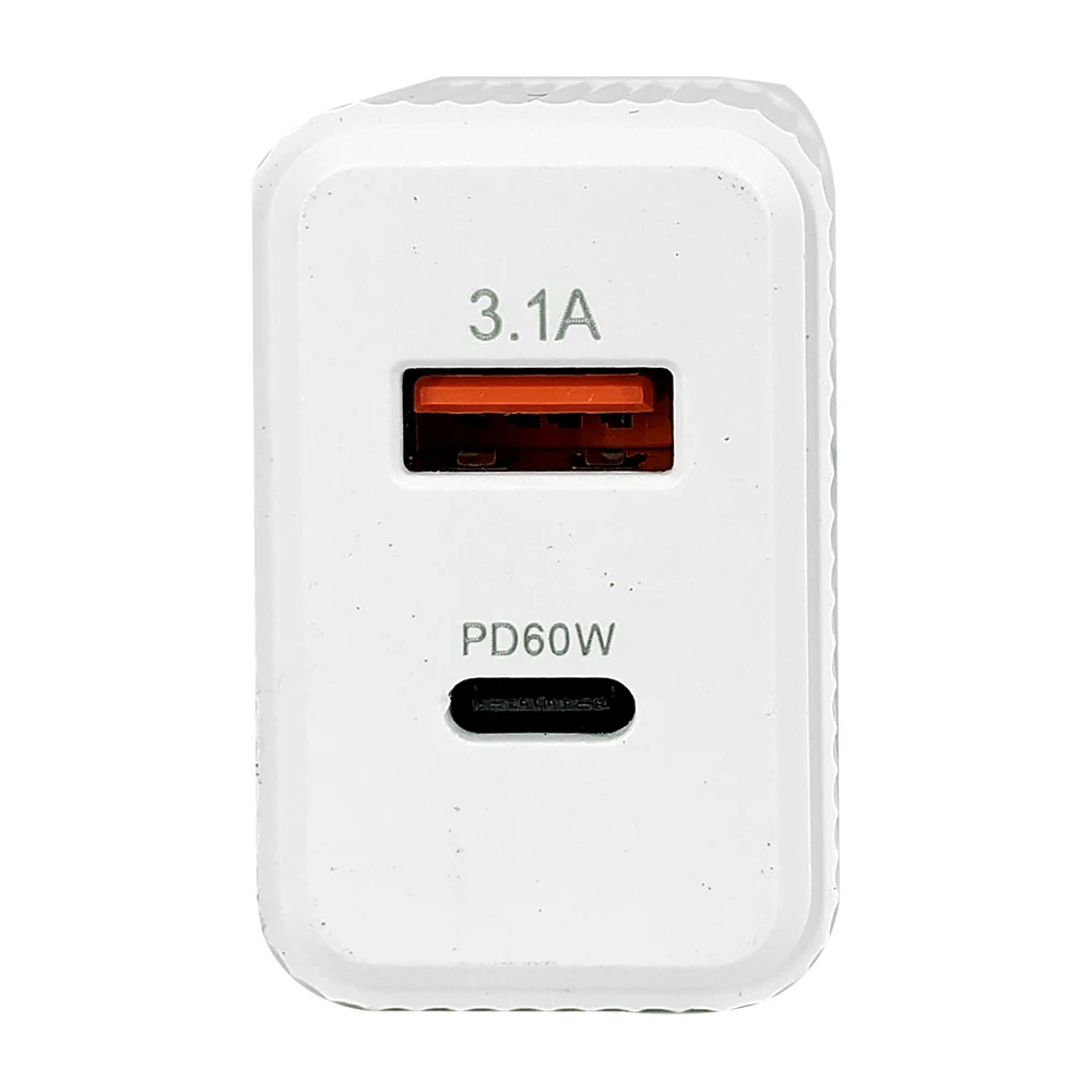 Cubo cargador de carga rápida con puerto usb 3.1a y tipo c pd60w / car-130