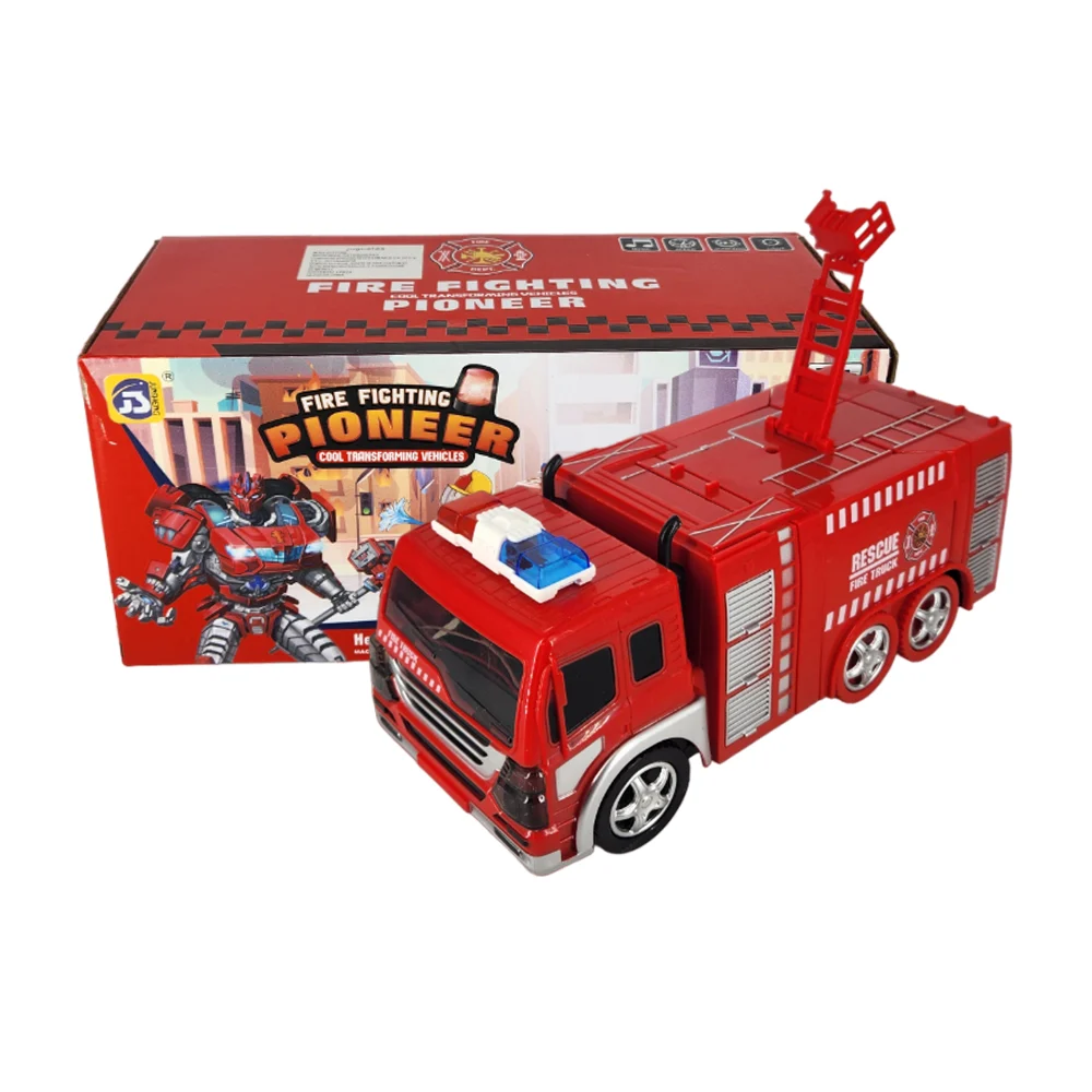 Carro camión de bomberos 2en1 transformable con luz y sonido / fire fighting / pioneer / 9915