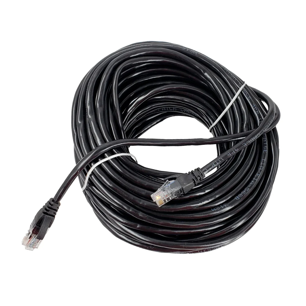 Cable de internet utp con exterior cat6 de color negro con longitud de 20mtrs / cable de conexión directa / cat6-20m
