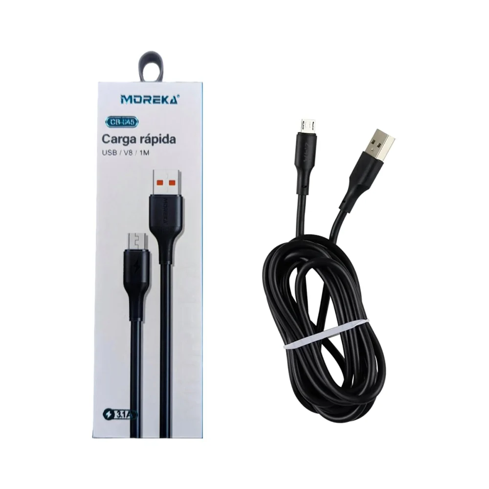 Cable usb a tipo v8 de 1m para carga rápida 3.1a, variedad de colores / cb-045