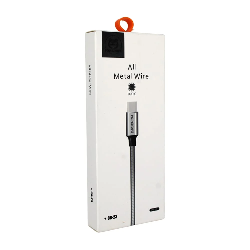 Cable de carga metálico con entrada usb a tipo-c, 1m, 2.8a / all metal wire / cb-23