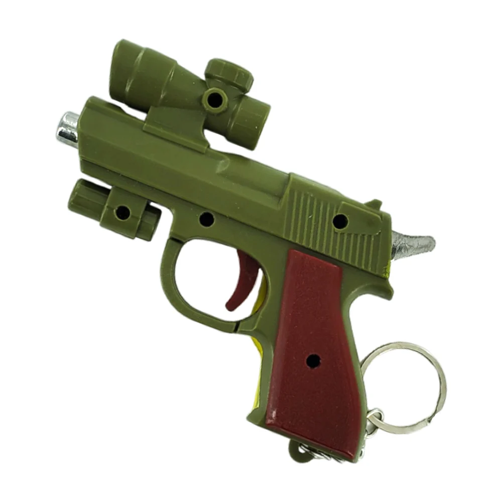 Llavero mechero de pistola pequeña con linterna y apuntador laser / cd-320
