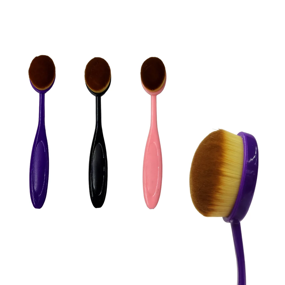 Brocha oval para maquillaje con mango ergonómico, variedad de colores / b002