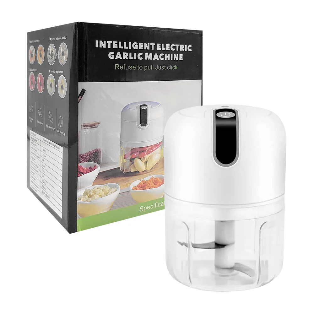 Mini triturador procesador eléctrico de 4 aspas metálicas para alimentos con capacidad de 250ml, variedad de colores / garlic machine