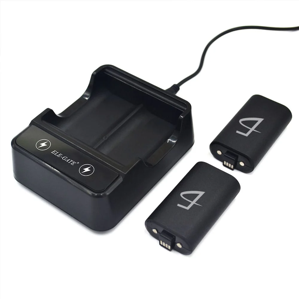 Juego de 2 baterías recargables compatibles con Xbox one s/x con base de carga doble y cable usb 2800mAh / ch.gm.09