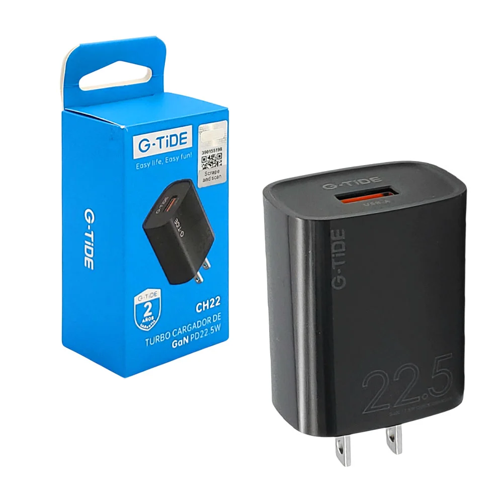 Cubo cargador de carga rápida g-tide con puerto usb, 5w / ch22