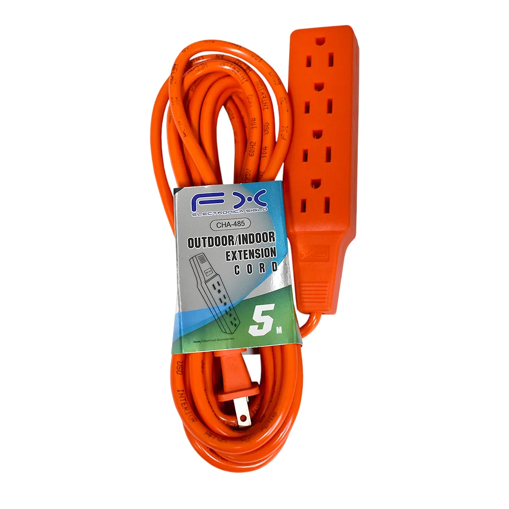 Extensión eléctrica de 5 metros con barra multicontacto de 4 enchufes / cha-485