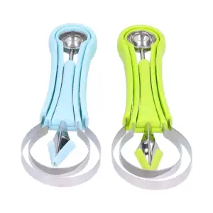 Kit de 4 cortadores de acero inoxidable con mango de plástico para fr…
