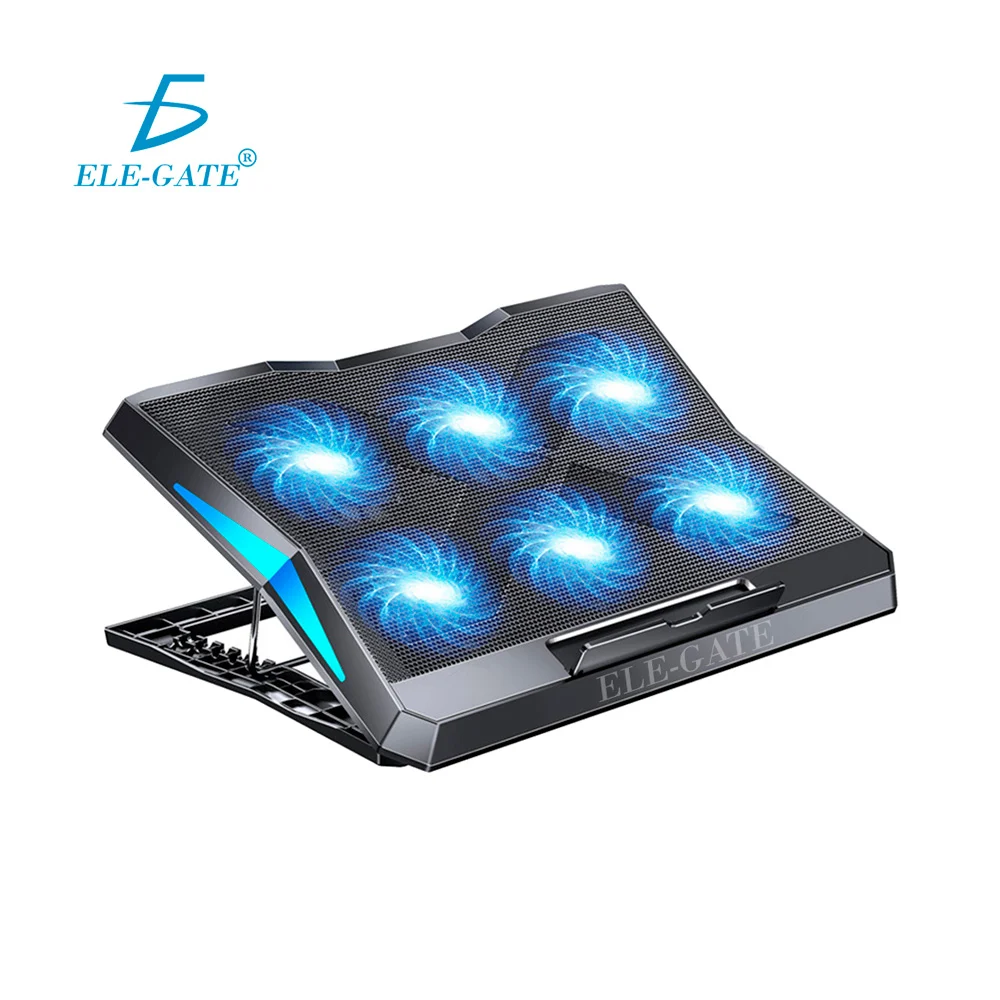 Base enfriadora con 6 ventiladores y 2 salidas usb para laptop de 12 a 17 pulgadas / clr.74