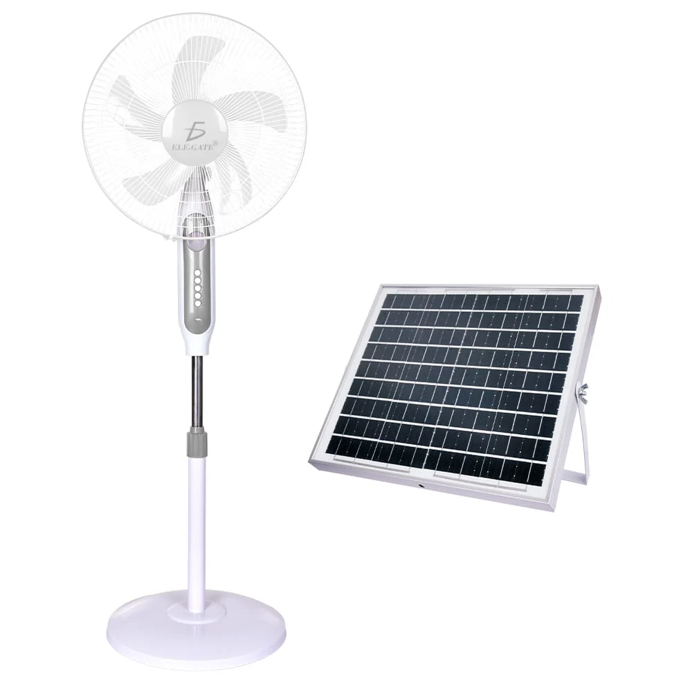 Ventilador con panel solar luz led y entrada usb / clr.66
