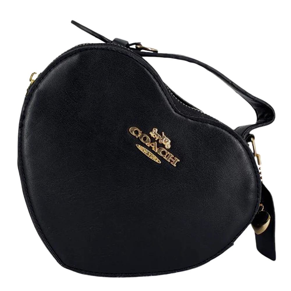 Bolsa pequeña en forma de corazon con 2 cierres y asa correa con cadena, variedad de diseños / cao