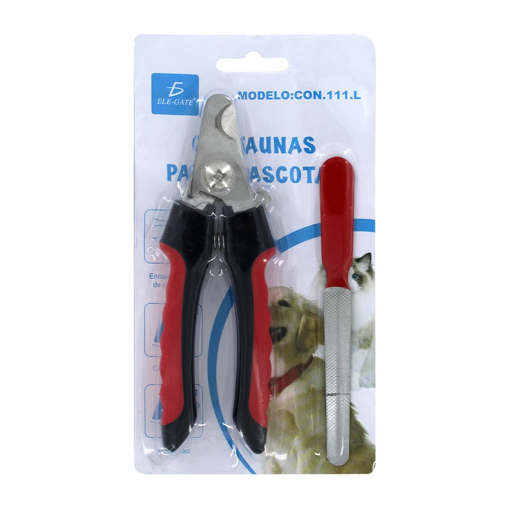 Cortauñas alicata y lima de uñas para aseo de mascotas, variedad de colores