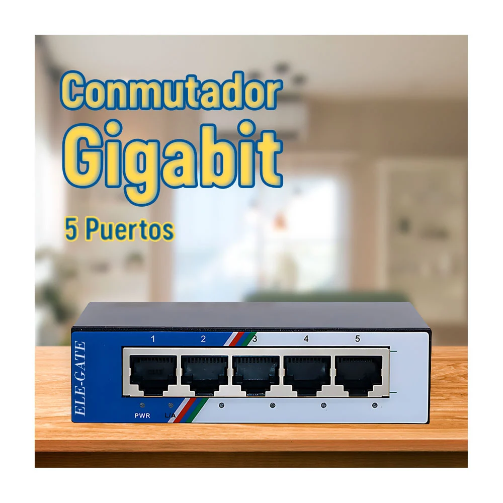 Conmutador gigabit switch poe con 5 puertos rj45, 1000mbps / con.120.5