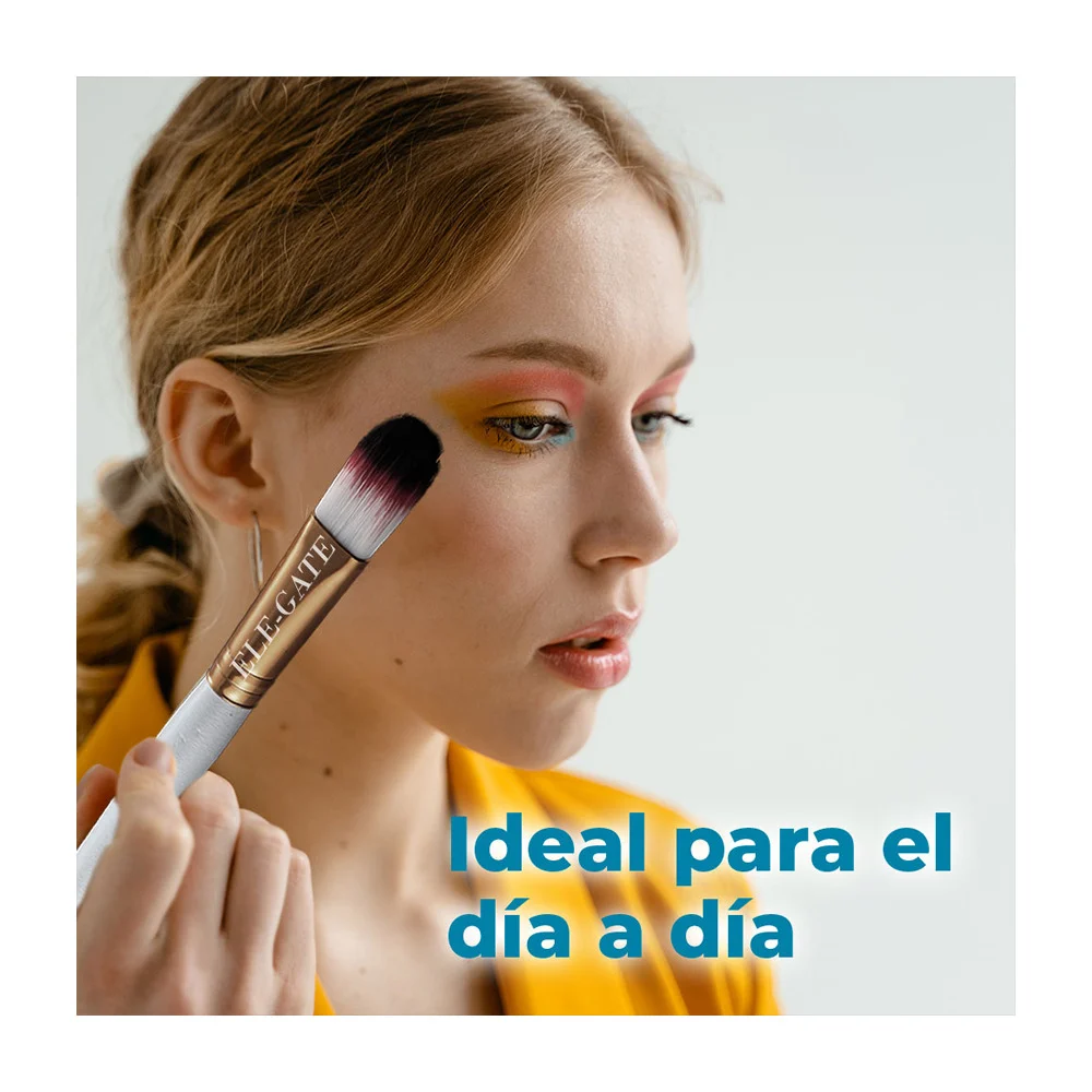 Juego de 20 brochas para maquillaje profesional con detalle metálico, variedad de colores