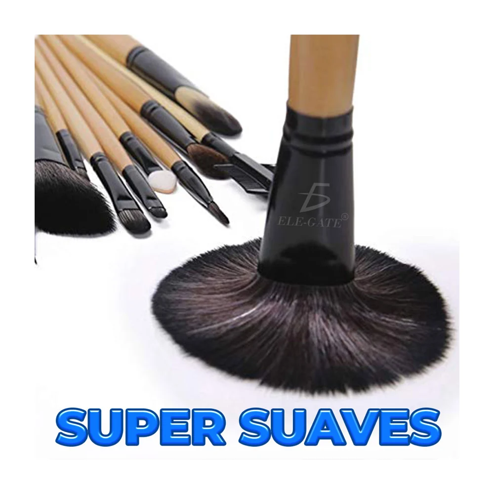 Estuche con 24 brochas para aplicar maquillaje, variedad de colores