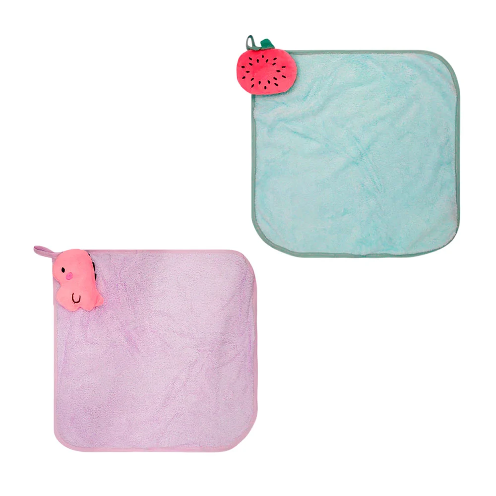 Toalla para manos, 18x18cm microfibra con decoración de figura en 3d, variedad de modelos y colores / toalla cocina / toalla fruta / csj-5022