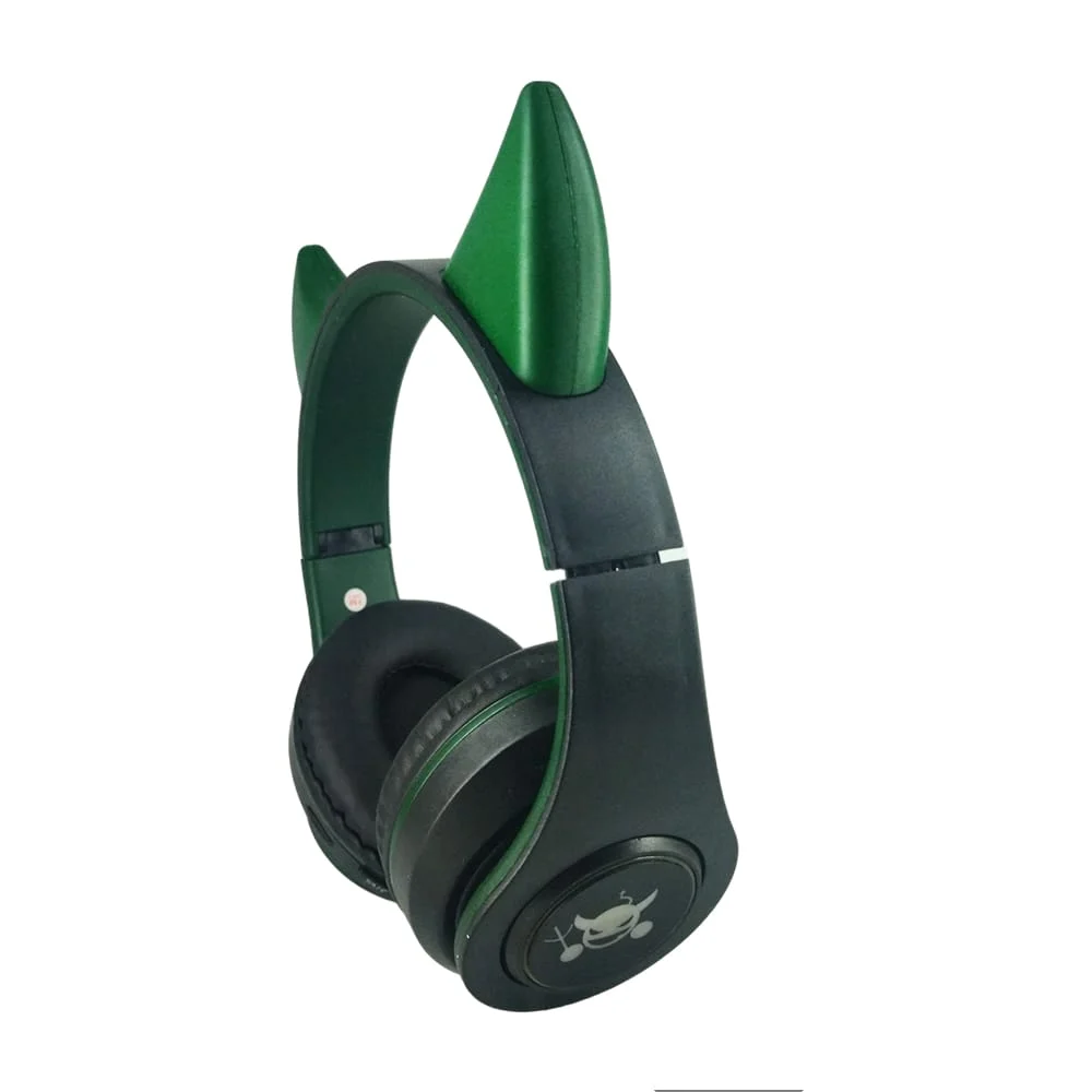 Audífonos diadema bluetooth con diseño de cuernos y luces led rgb, variedad de colores / cxt-39